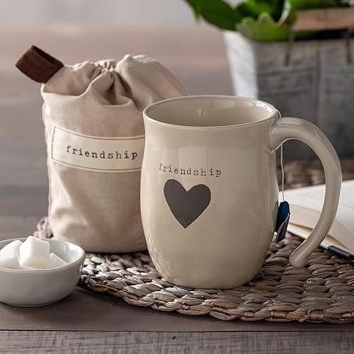 Miniatura 10 de DEMDACO Joyful Heart Cream - Taza de café de cerámica de 16 onzas