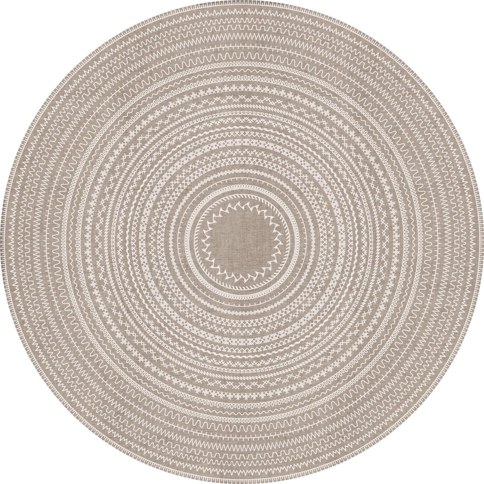 VINILIKO Design | Alfombra Vinílica Redonda Kamal [Diam] 120 cm - Antideslizante, Impermeable, Lavable - Varios Tamaños - Alfombra Vinilo Salón, Cocina