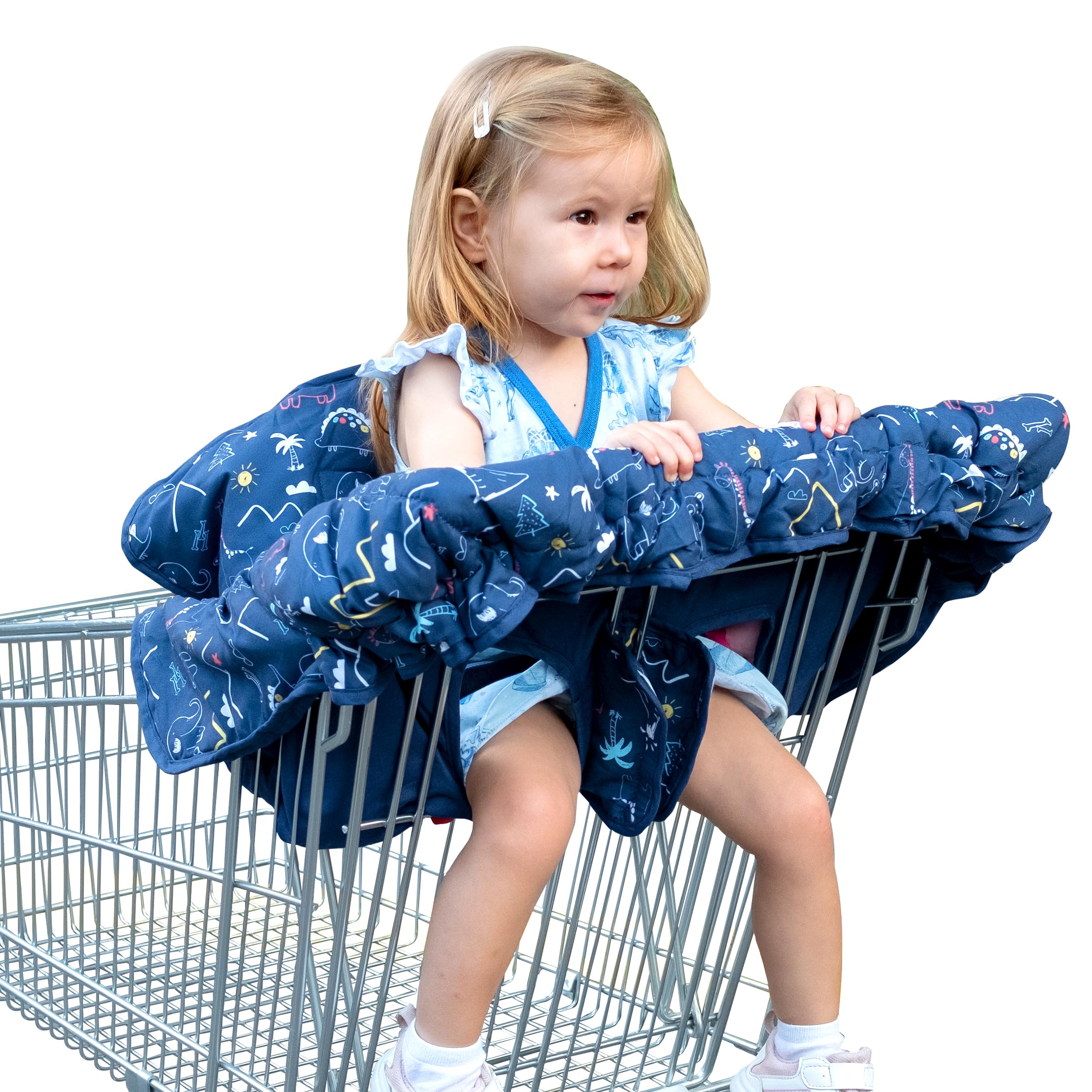 Shop-A-Tot Shopping Cart Cover for Baby - Padded High Chair Cover with Sealable See-Through Windows & Toys