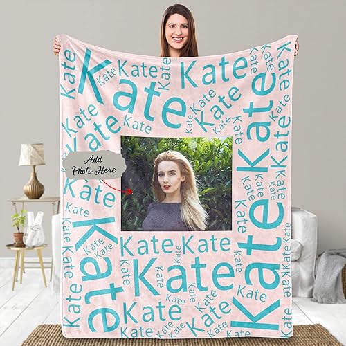 UFOORO Regalos de cumpleaños para mujeres, manta personalizada, regalos para él, manta personalizada con nombre y foto, regalos para mamá, regalos