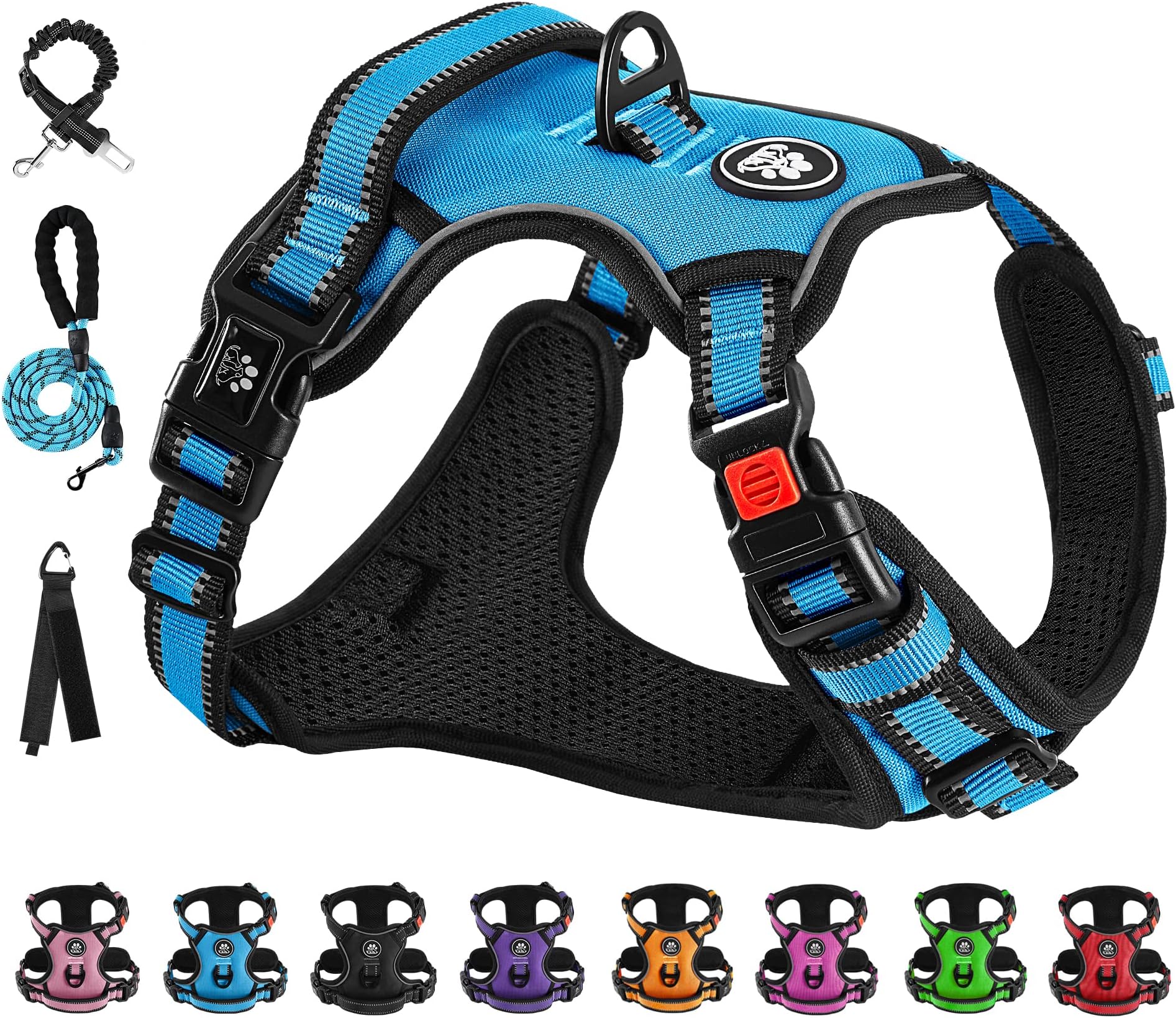 MobDog Dog Harness and Lead Set No Pull Harness for Dogs with 5 Feet