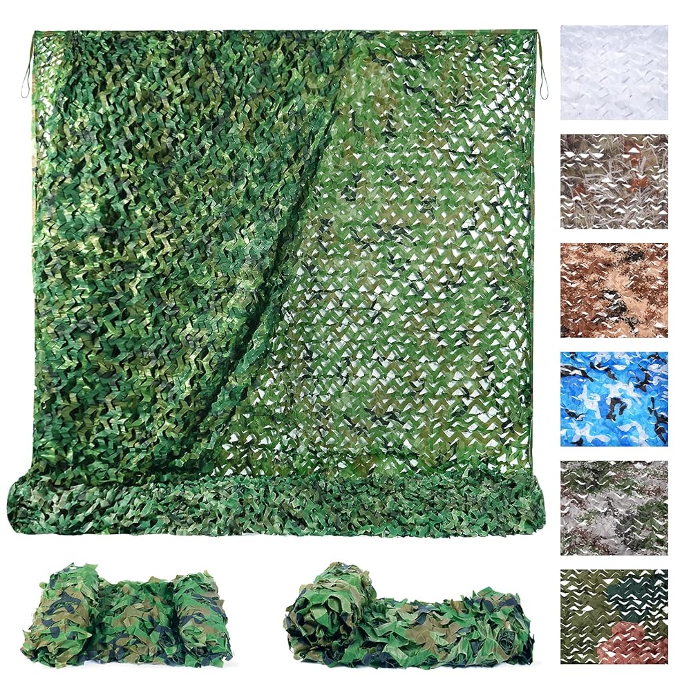 Sposuit Camo Netting - Camouflage Mesh Net, Military Camo Net for Hunting Bulk Roll, Camouflage Tarp Sunshade for Party Decorations, Sunshade, Camping Ghillie Netting