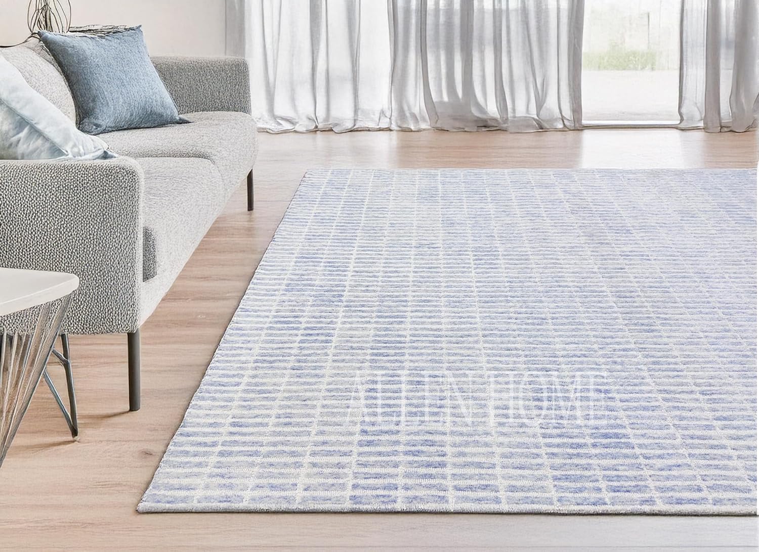 Hand Tufted Traditional Wool Area Rugs by Allen Home Capitola Rug - Durable - 100% Wool - Living Room, Dining Room, Bedroom, and Entryway Area Rug -8’ x 10’ - Capitola Blue