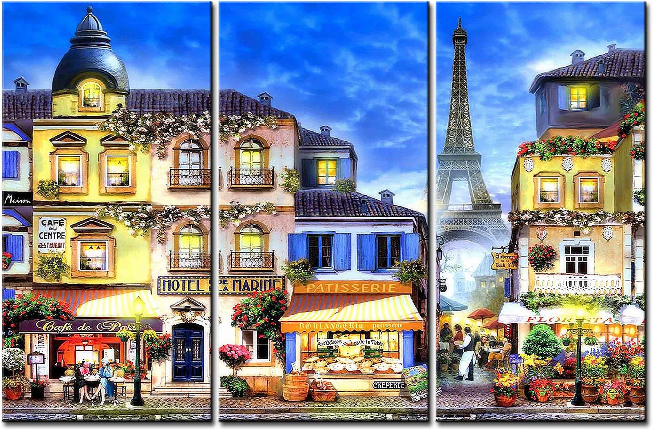 Canvas Print Wall Art Painting - 3 sets pictures of Classical of Paris Paintings - The Picture For Living Room Decoration,City Pictures Photo Prints On Canvas