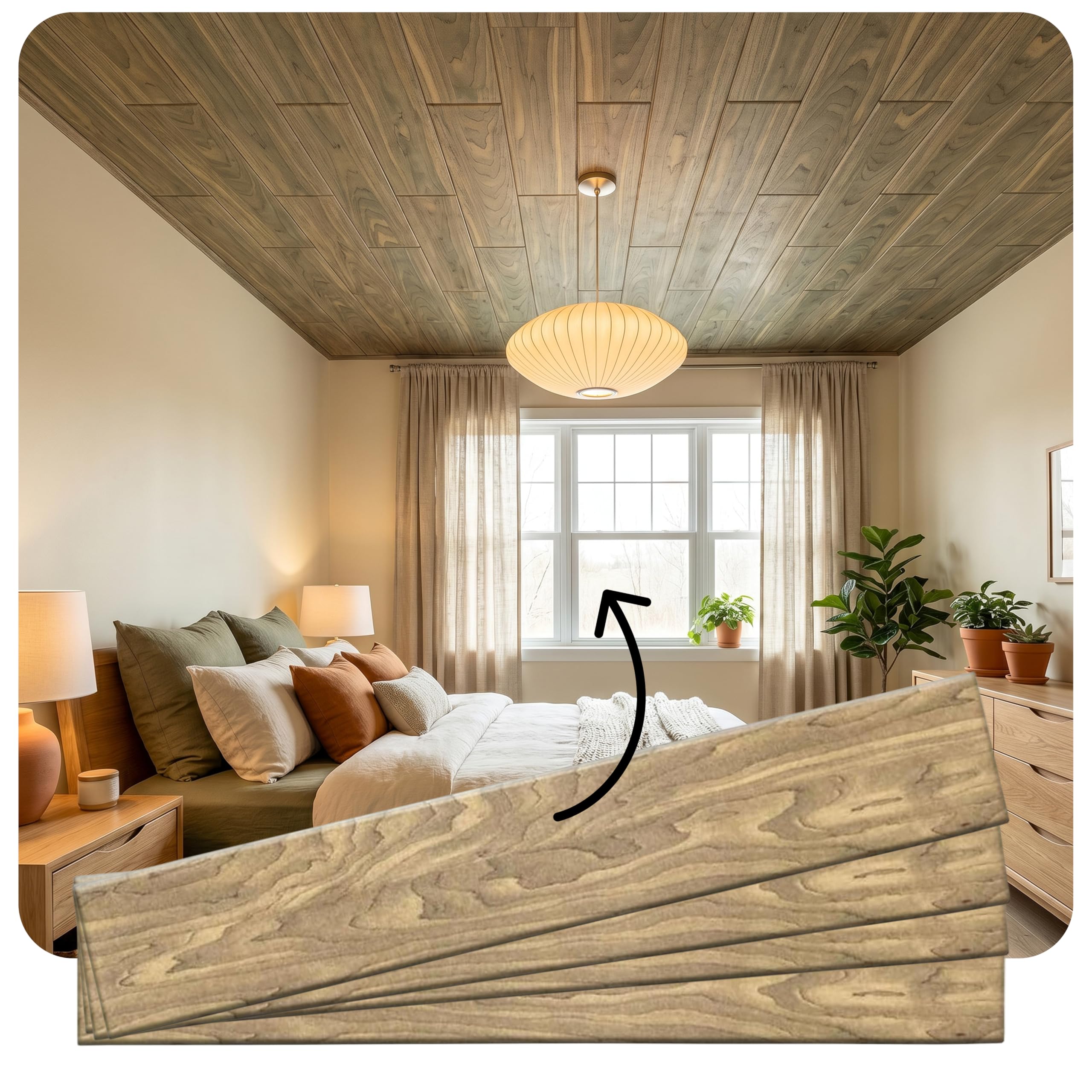 À LA MAISON CEILINGS WP104rs-48 Foam Wood Ceiling Planks 39 in x 6 in - lighting accessories | Mubboo