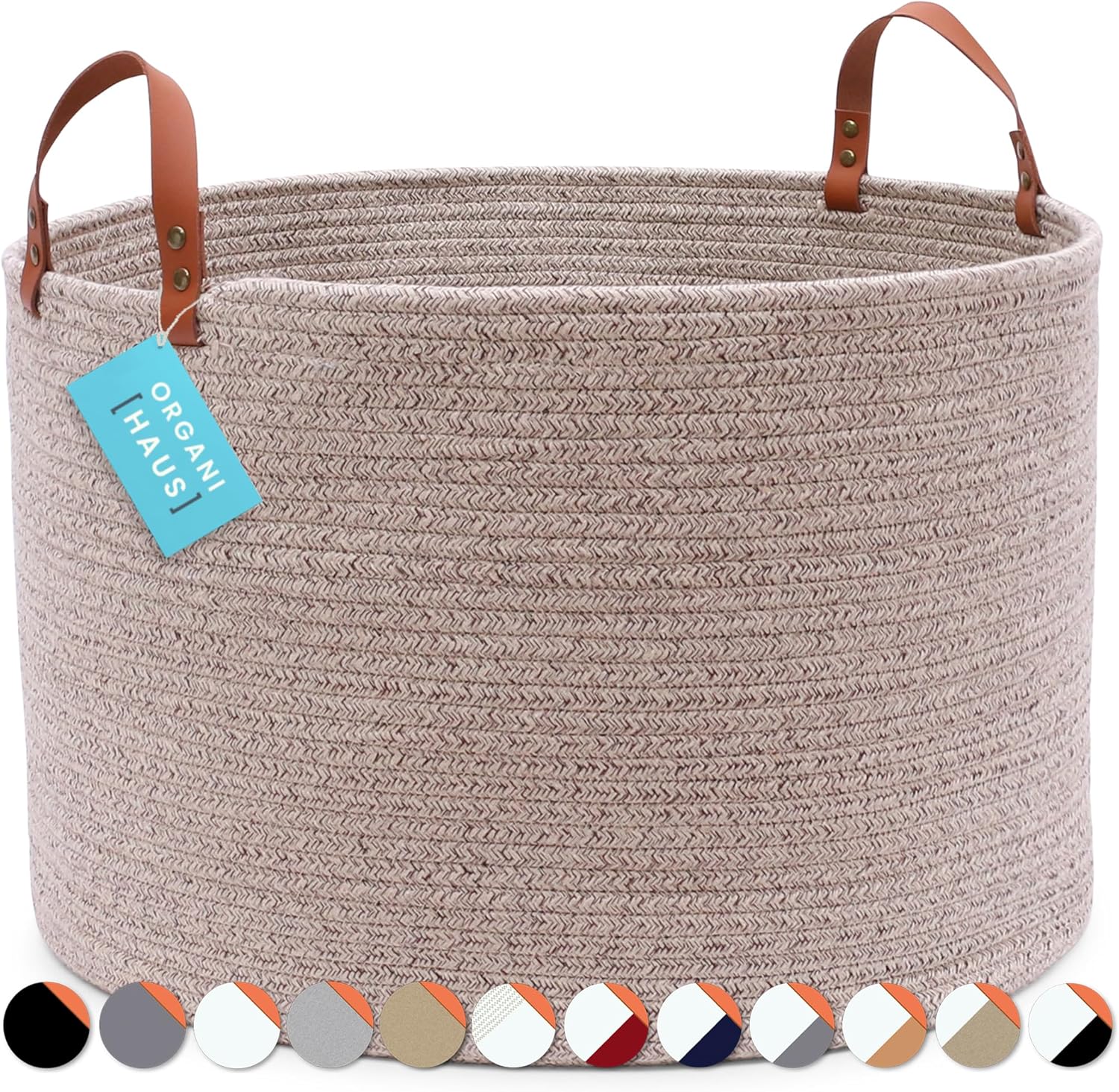 OrganiHaus Blanket Basket for Living Room Extra Large Storage Basket