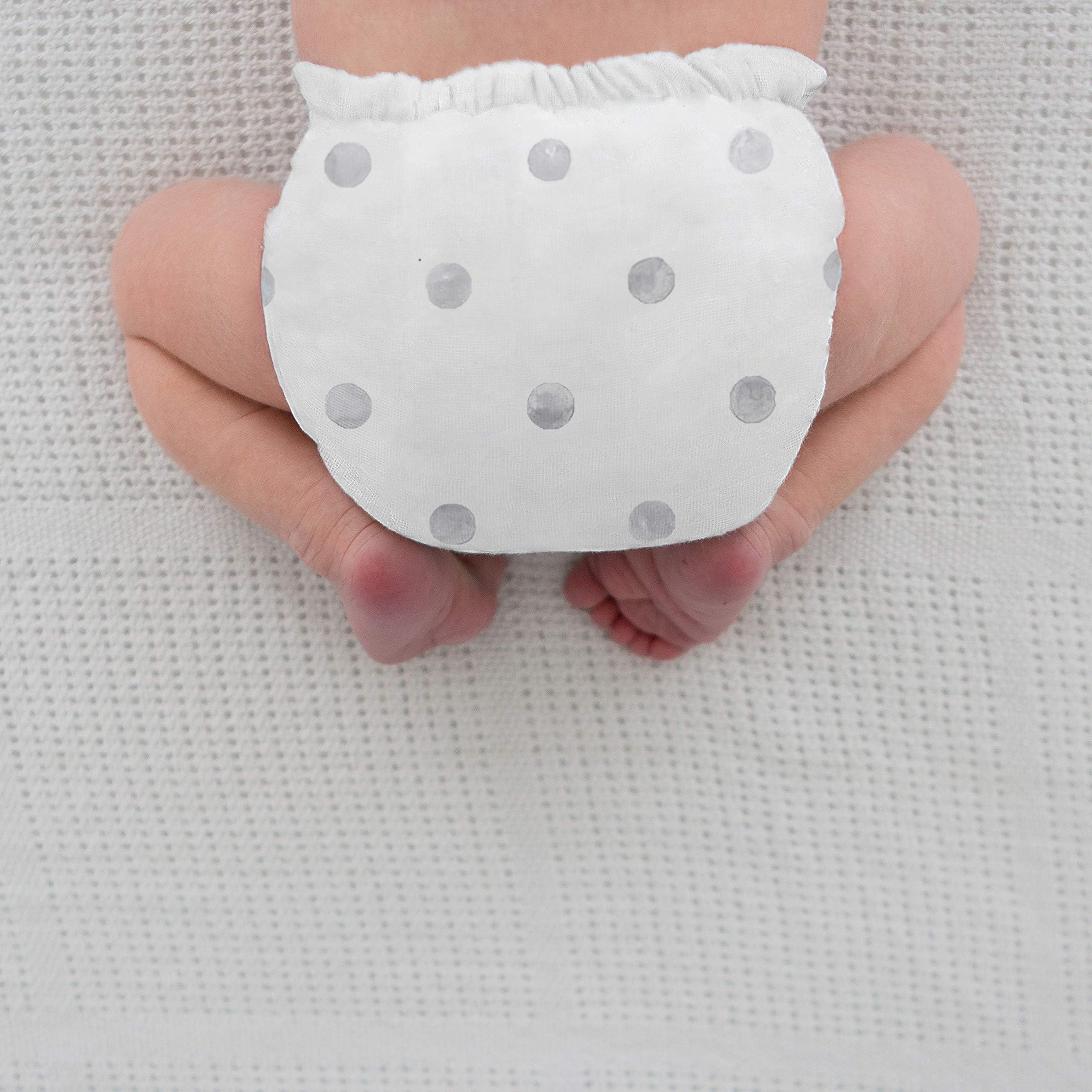 SmartNappy Cotton Muslin by Amazing Baby, NextGen Hybrid Cloth Diaper Cover + 1 Tri-fold Reusable Insert + 1 Reusable Booster, Mini Watercolor Dots, Gray, Size 3, 12-25 lbs