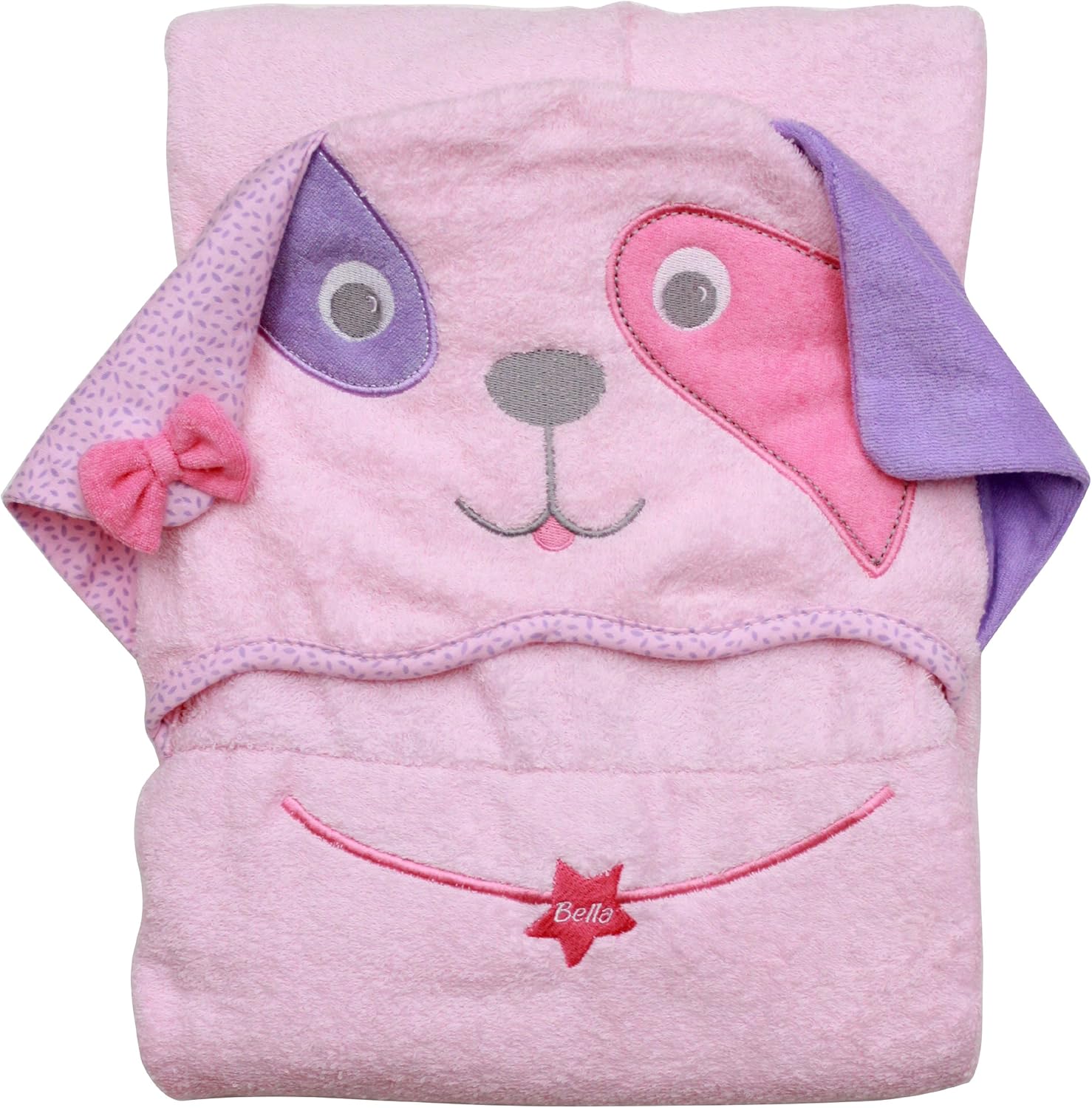 Pink Dog - Hooded Towel 100% Cotton One of a Kind Extra Large 54x30 inc.Toddler/Child Animal Character Towel with Paws and a Tail, Frenchie Mini Couture