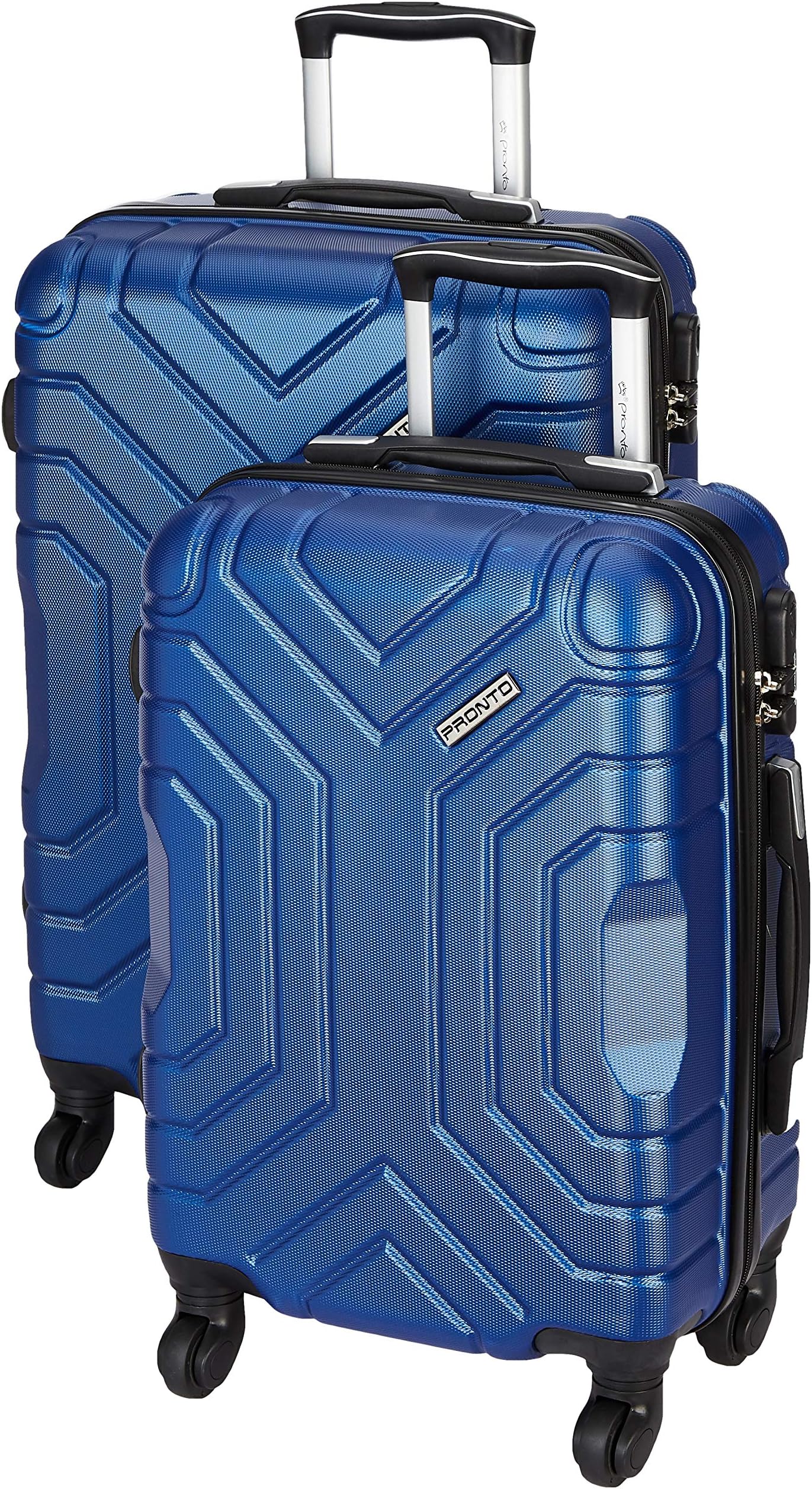 Pronto Indigo Abs Blue Small, Medium Check-In 4 Wheel Hard Suitcase Set - Combo Of 2