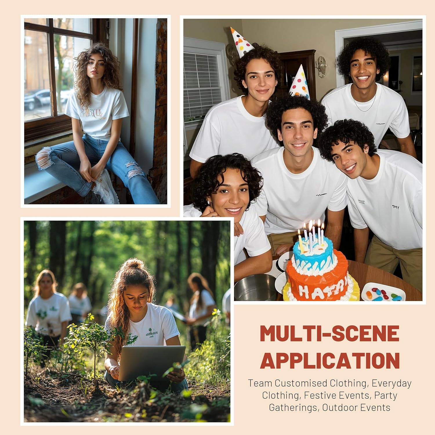 Joyclub 5 PCS Unisex Sublimation Blanks Bulk Polyester T Shirts for Sublimation Crew Neck Short Sleeve Wholesale DIY Gifts - Image 2