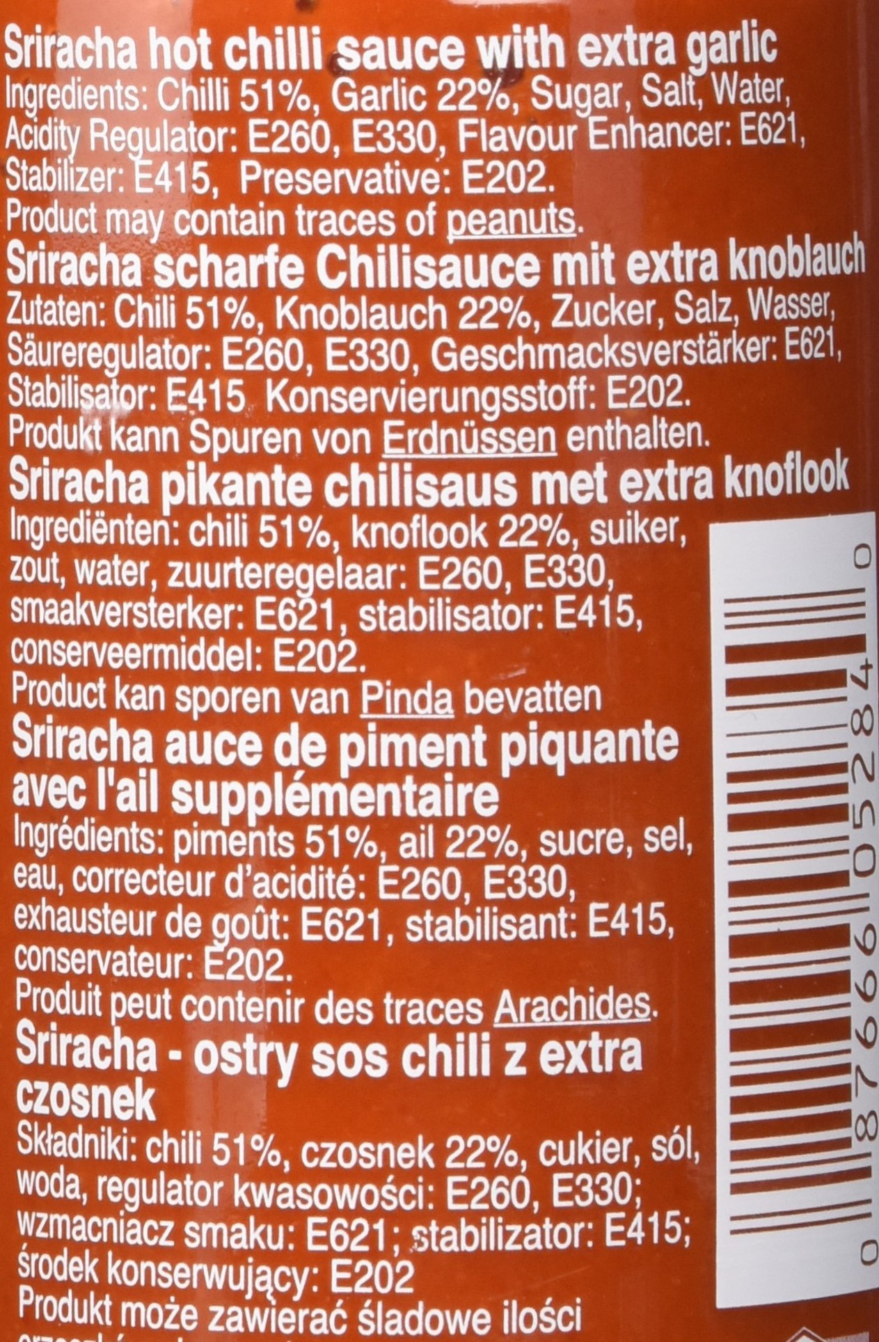 Flying Goose Chilisauce Sriracha Knoblauch, 12er Pack (12 x 455 ml)