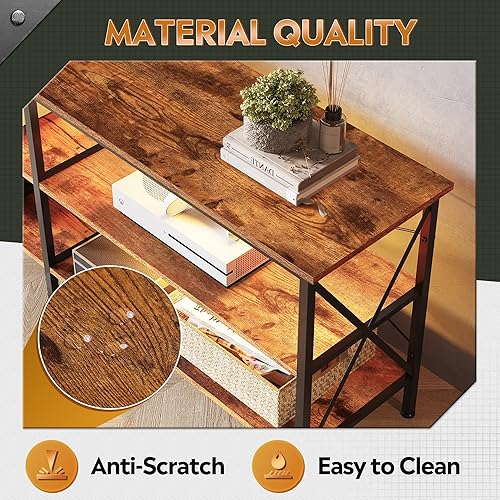 Miniatura 5 de WLIVE Soporte de TV para TV de 65 y 70 pulgadas con luces LED, centro de entretenimiento para juegos con almacenamiento, consola de TV industrial