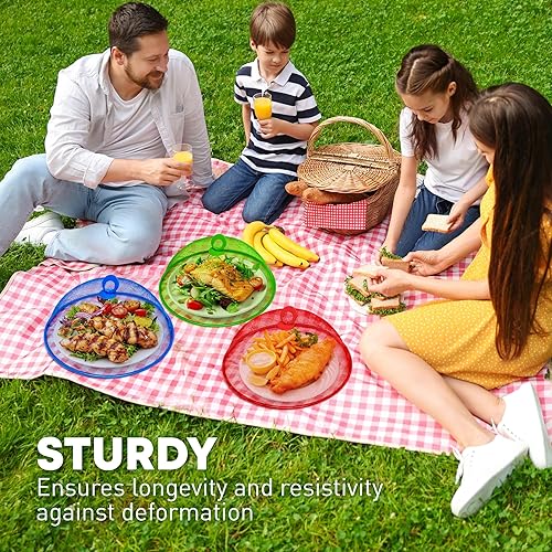 Miniatura 6 de Paraguas de campaña con pantalla de malla metálica 1075 pulgadas reutilizables para picnic al aire libre red de cubierta de alimentos mantiene fuera