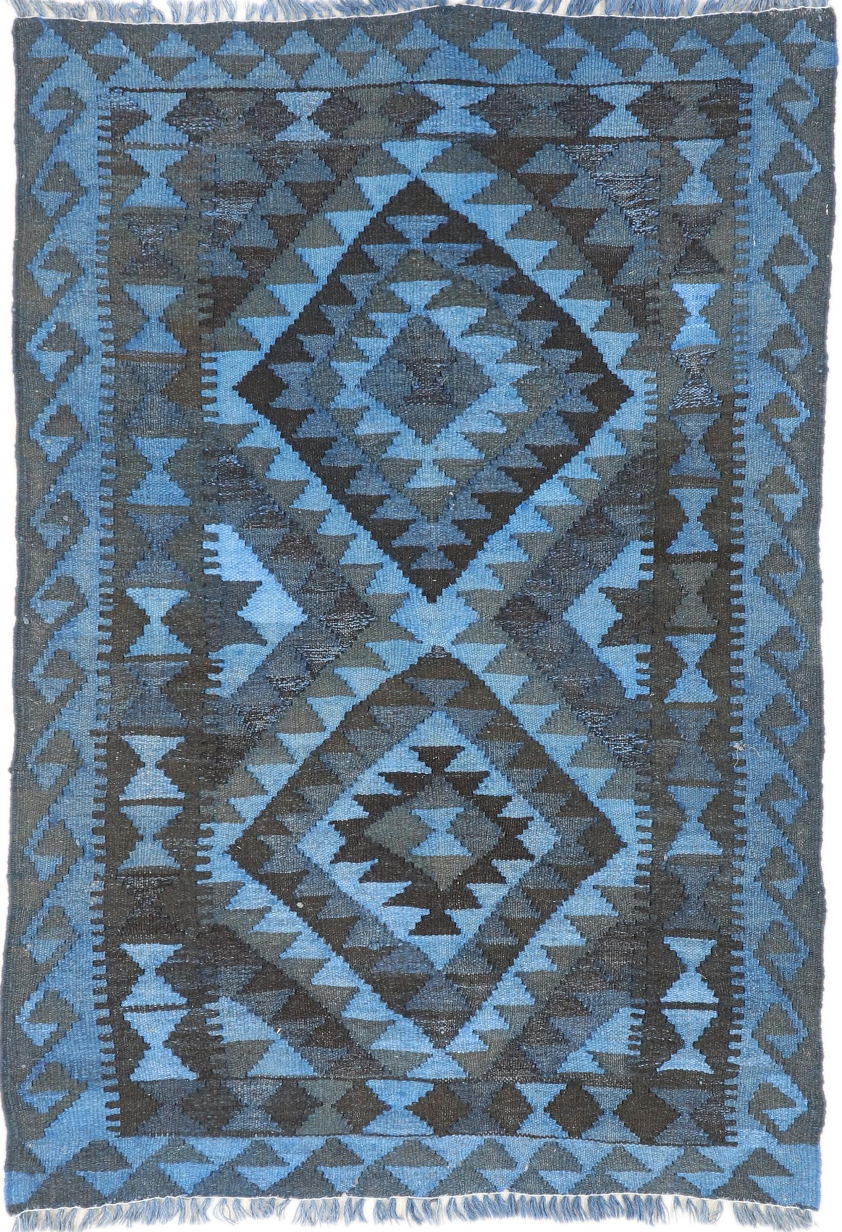 Tapis Kilim Afghan Chromatic 79x116 cm tissé main en laine