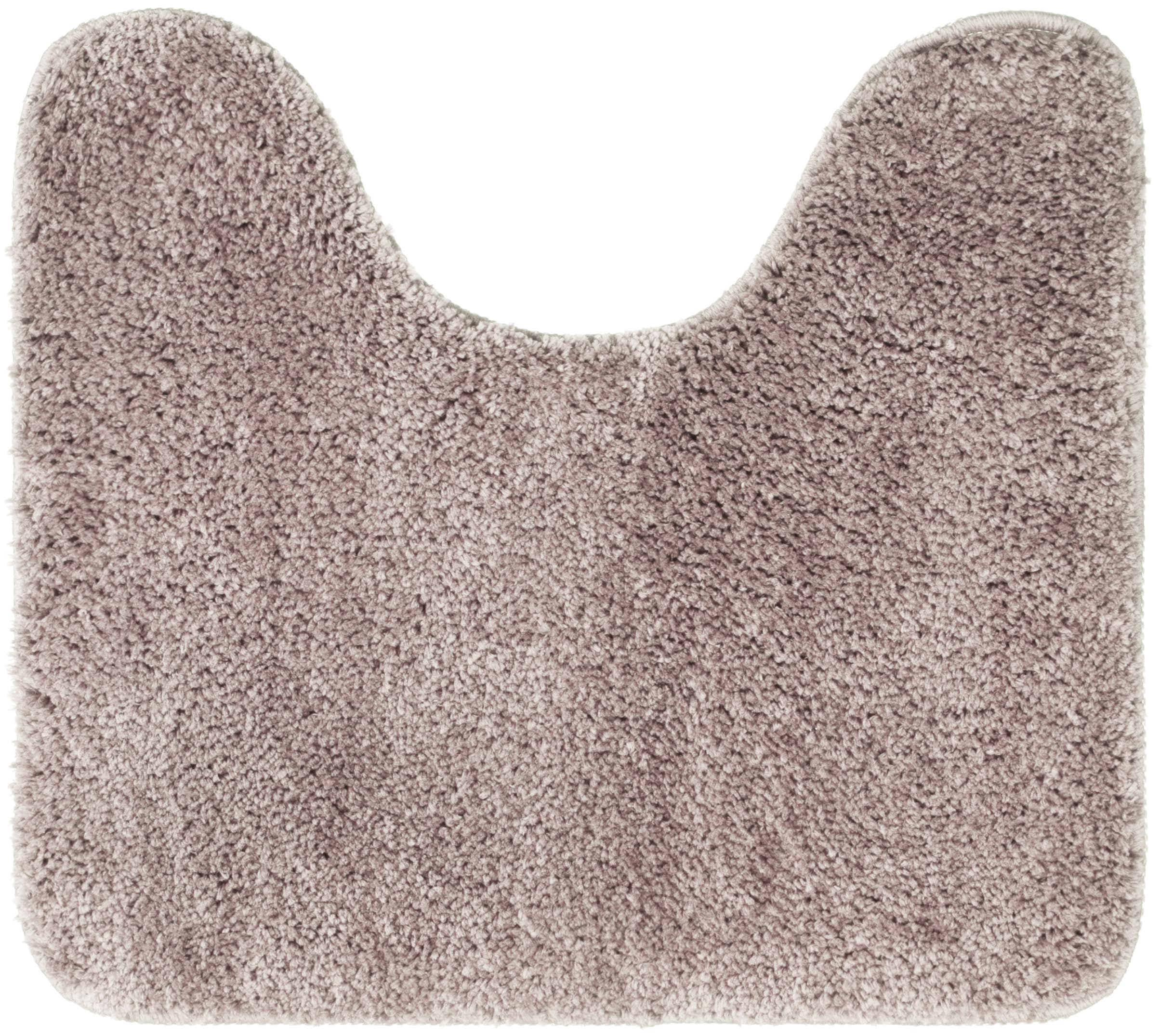 Brandsseller Toilet Mat 45 x 50 cm with Cut-Out Made of Soft Microfibre Fabric Non-Slip Bath Mat for Toilet Toilet Taupe