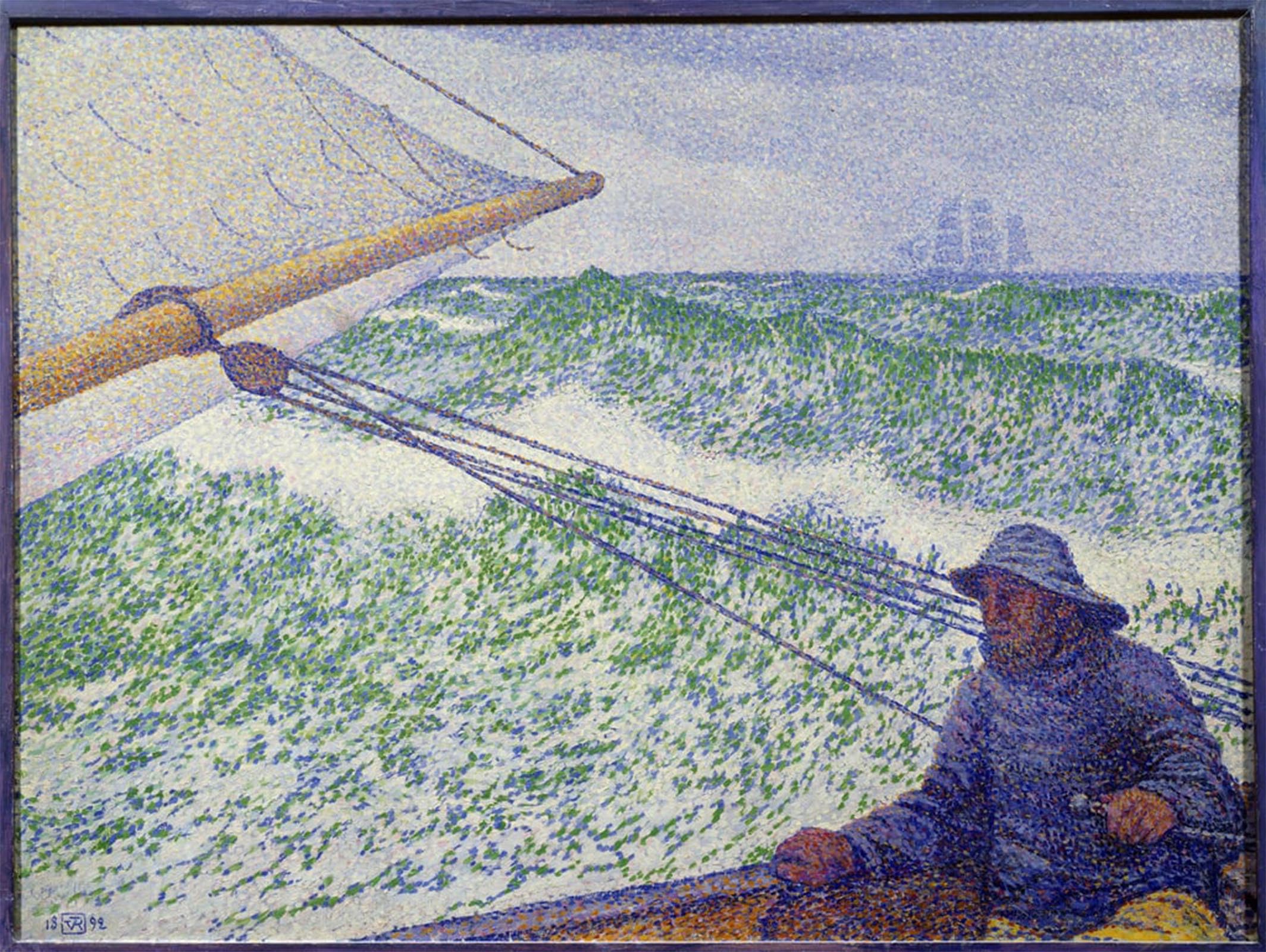 POSTERIIk Vintage Print Pop Art Landscape Artwork the Man At the Helm Painting by Théo Van Rysselberghe Art Prints for Office Home Decor 60x90cm