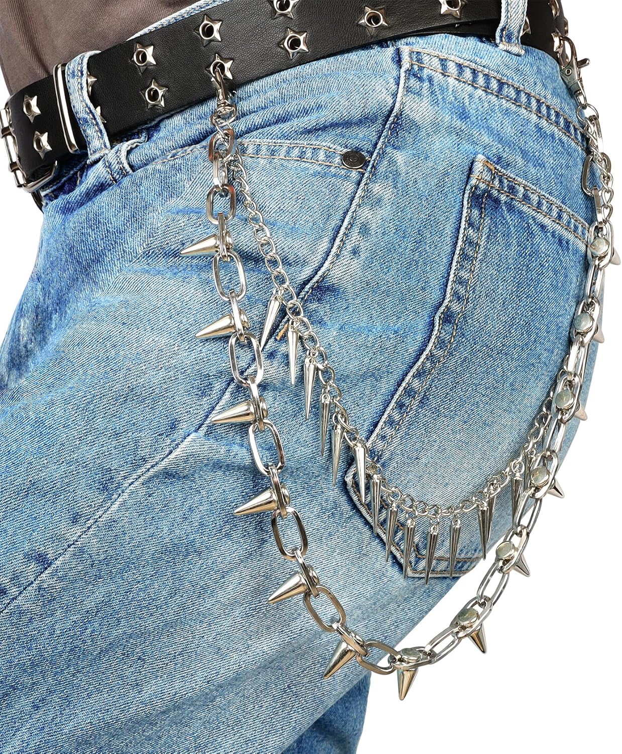 MILAKOO Jeans Chains for Men Hip-hop Emo Biker Cool Chains Belt Unisex Punk Chains for Pants