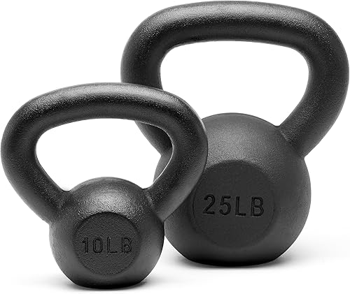 Miniatura 17 de Juego de pesas rusas de hierro fundido sólido con recubrimiento en polvo, 5, 10, 15, 20, 25, 30, 35, 40, 45 libras, todas las combinaciones V-negro