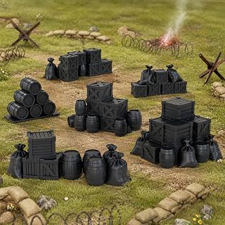 AUSPDICE 25mm Cargo Pile Terrain, Crates and Barrels for DND TTRPG