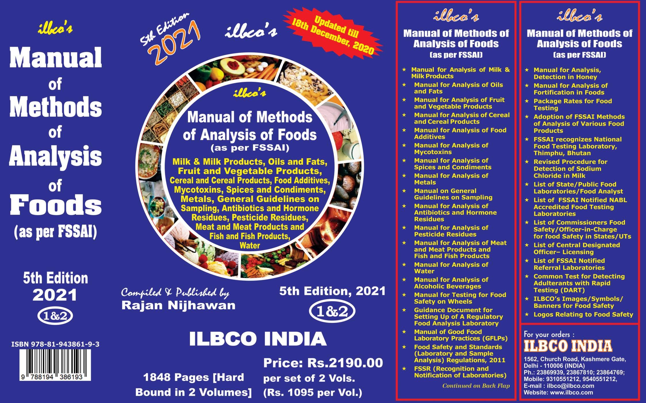 Buy ILBCO's Manual of Methods of Analysis of Foods (as per FSSAI