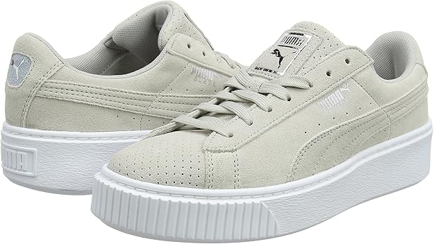 puma suede platform perf grise