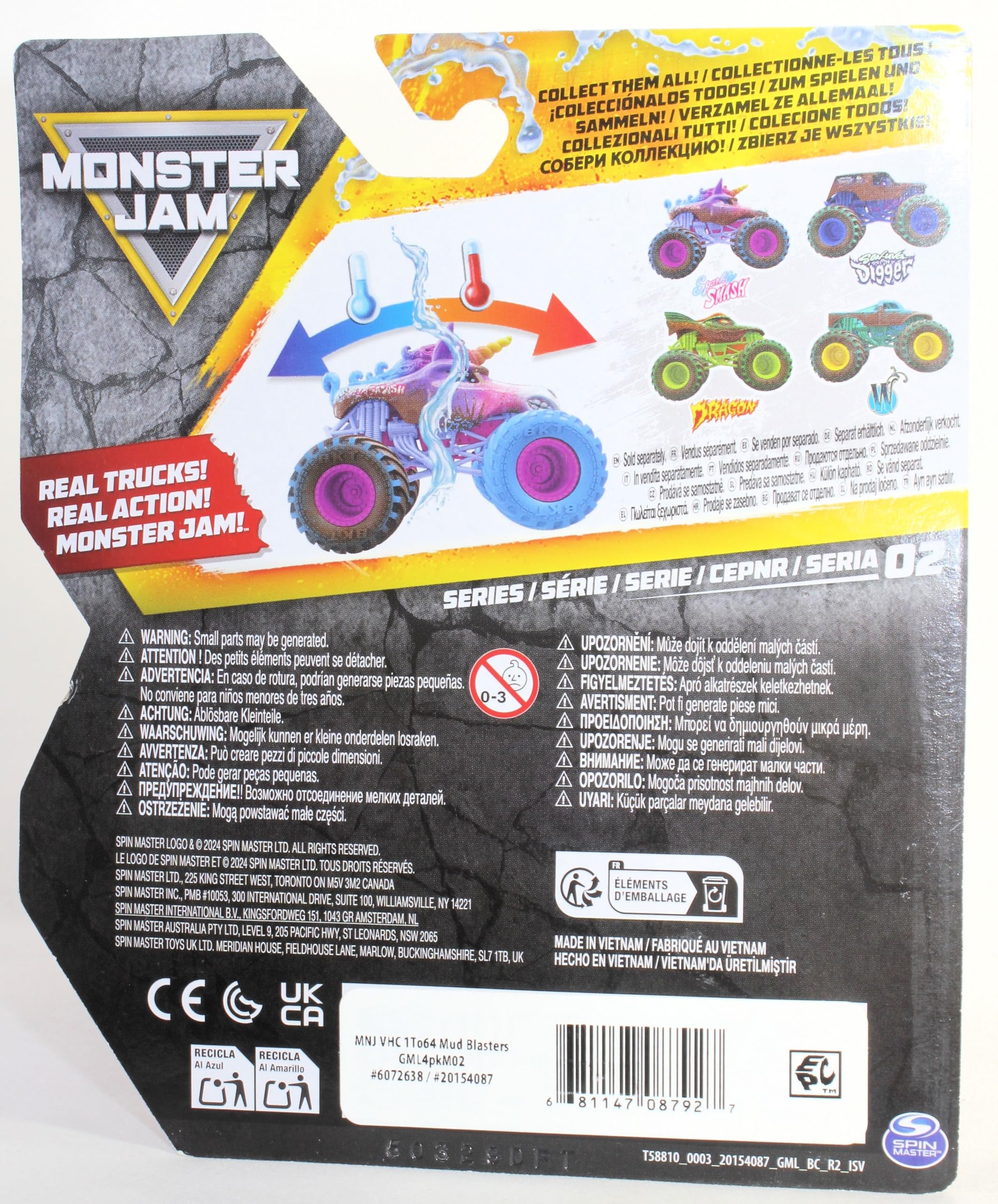 Monster Jam Mud Blasters Color Change Series 2 1:64 Scale Diecast
