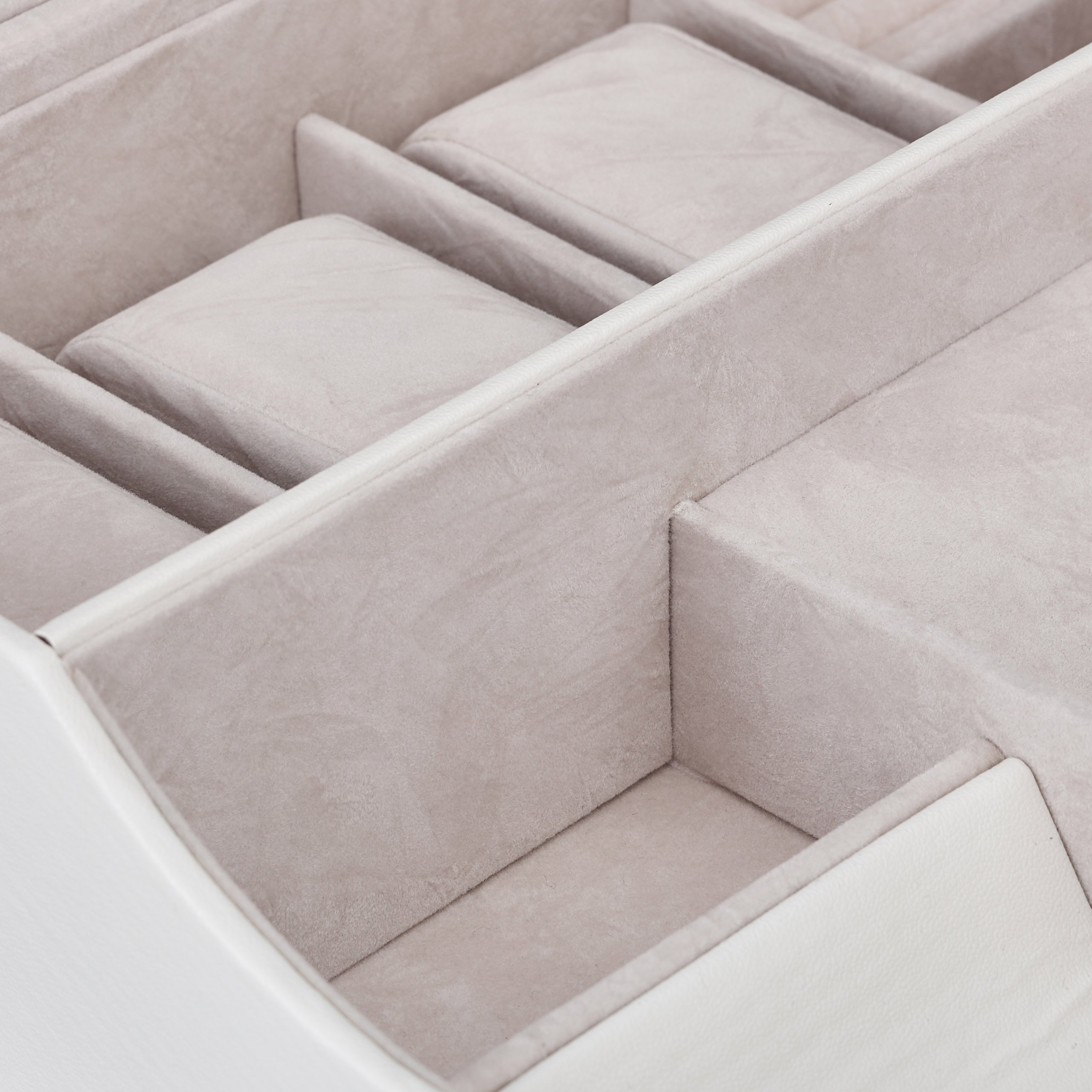Caja Organizadora De Joyas De 2 Capas Con Piel Sintetica