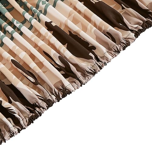 Vista 70 de Chezmoi Collection Juego de sábanas de 4 piezas tamaño King, color blanco, gris, negro, oso pardo, lobos, alces, pino, montaña, estampado, Estampado