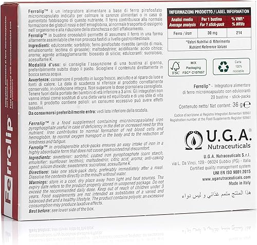 Miniatura 2 de Ferrolip - Suplemento de hierro microsomial  Mejor biodisponibilidad  Sin sabor metálico  Excelente tolerancia gástrica  Se derrite directamente en