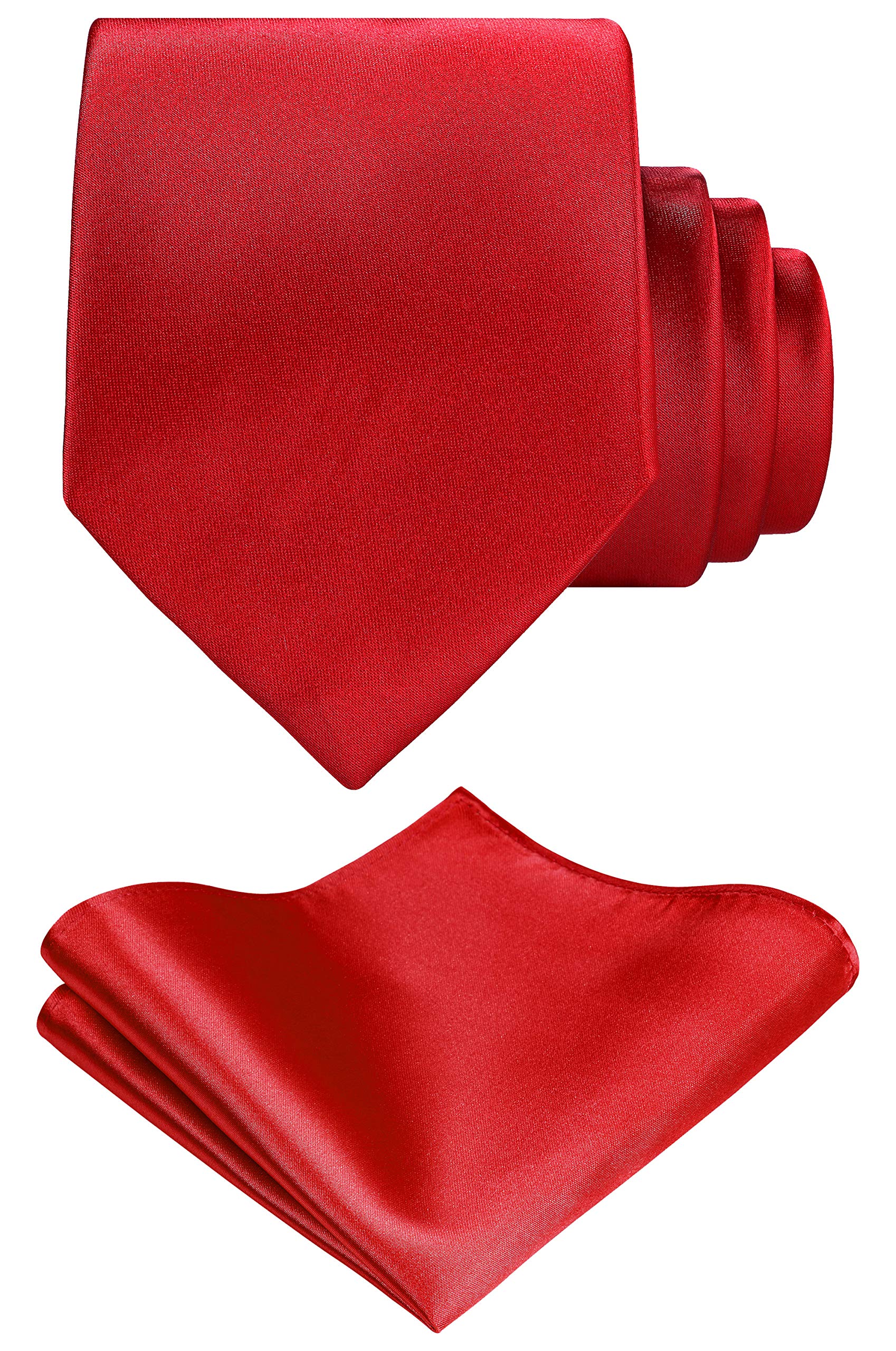 Tie G U StyleTIE G Solid Satin Color Formal Necktie and Pocket Square Sets in Gift Box