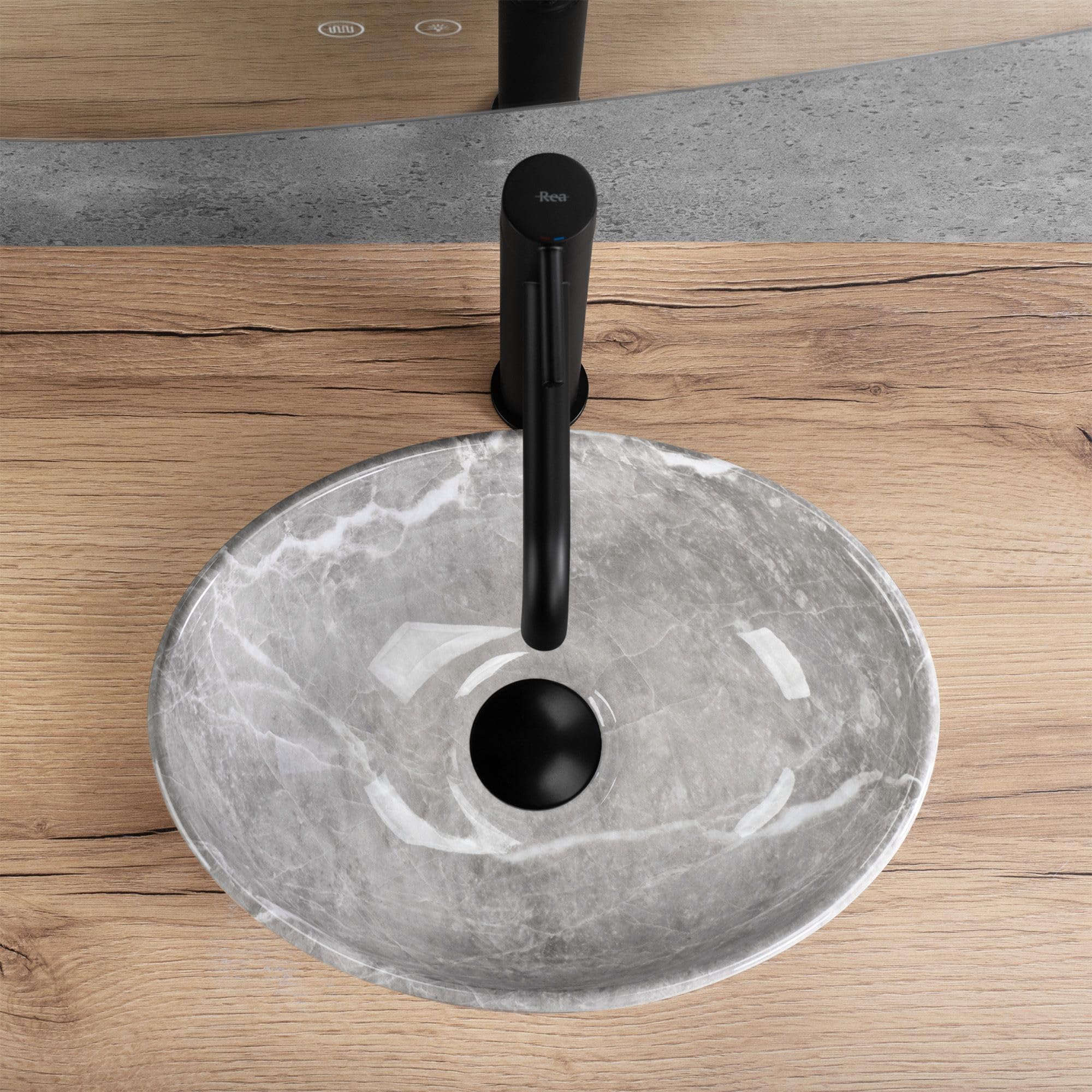 Lavabo Sobre Encimera Rea Sofia Mini Grigio Gris
