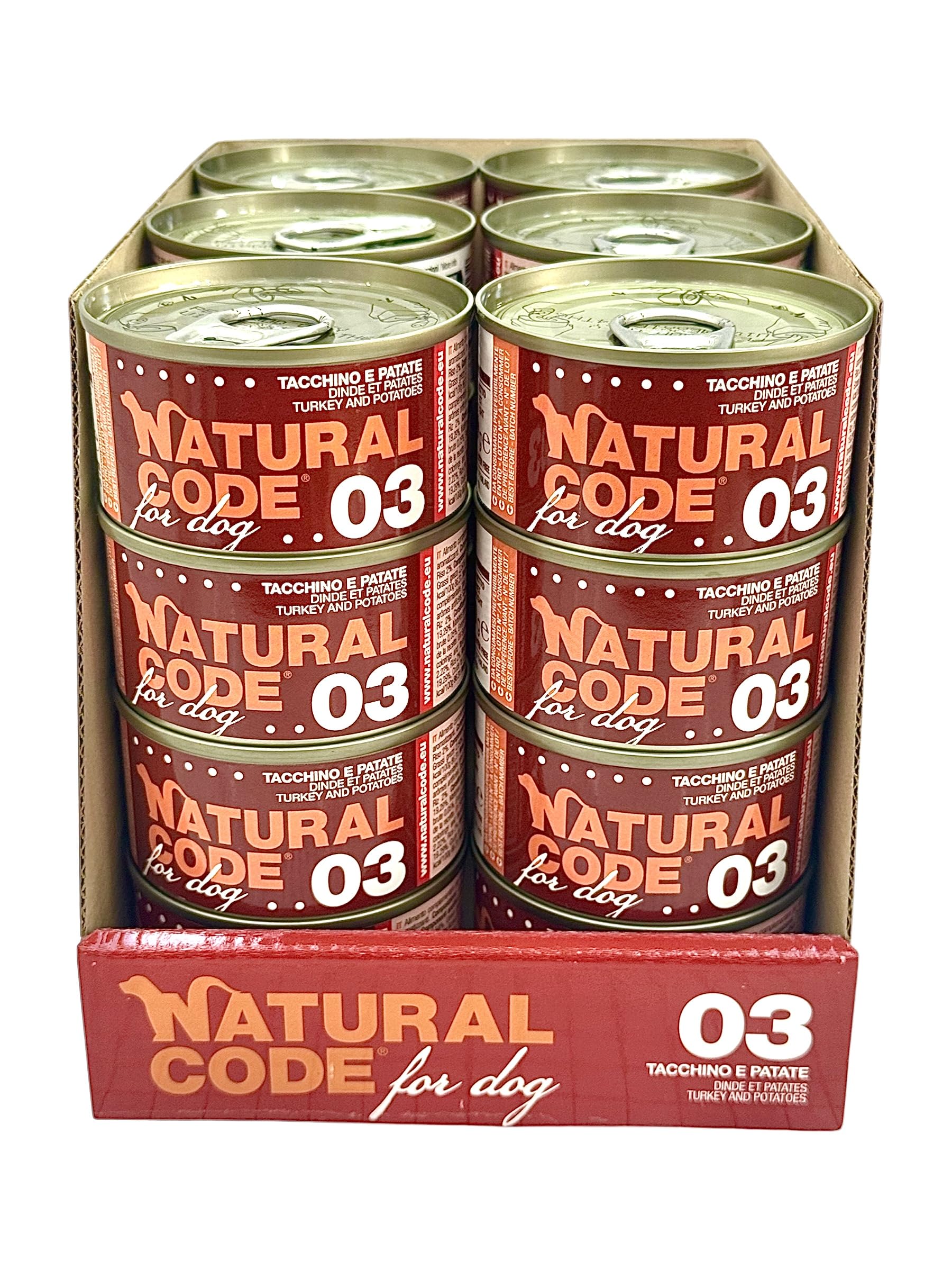 Cibo umido Natural Code Dog 03 Tacchino e Patate | 24 x 85 g