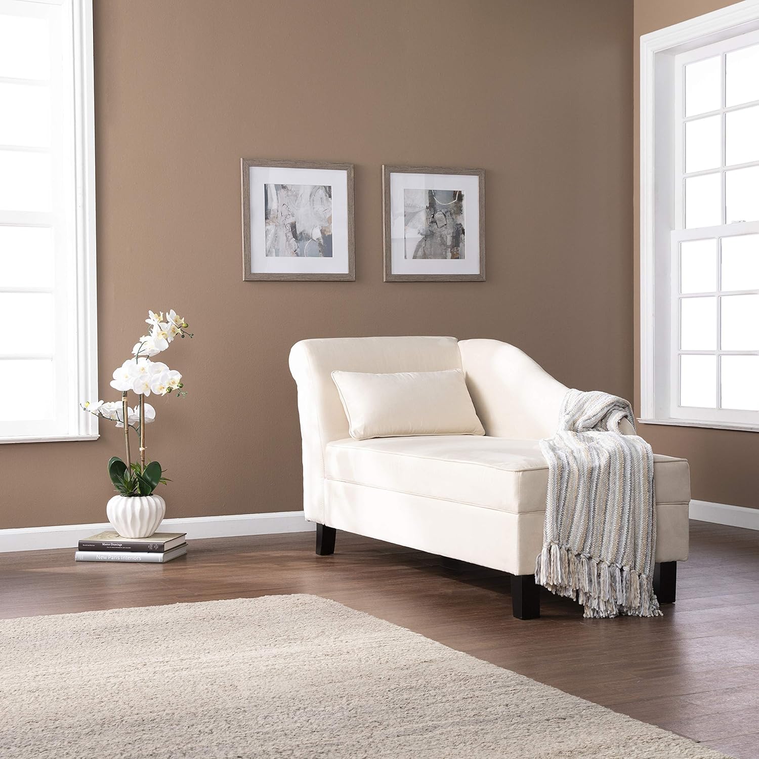 SEI Furniture AMZ6093CB Chaise Lounge w/Storage, Khaki : Home & Kitchen