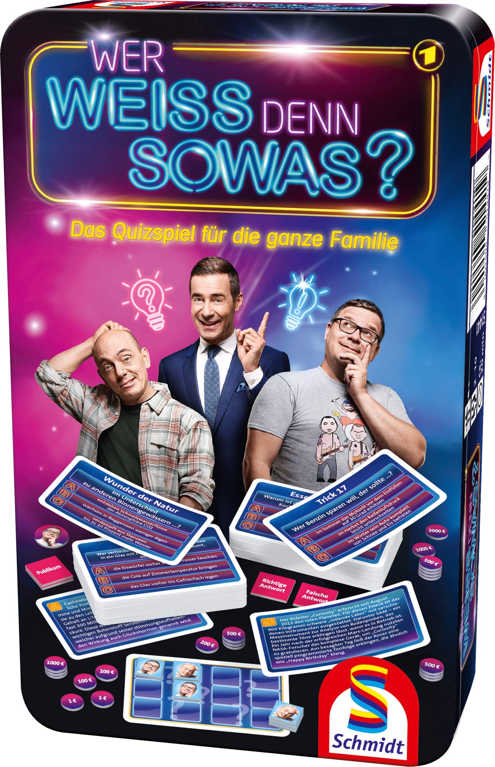 Wer weiss denn sowas?, Reisespiel in der Metalldose: jetzt bestellen! | Schmidt Spiele® Shop