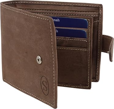 Savannah Mens Hunter Leather Wallet With Tab & Change Pocket - Gift Boxed Onesize Brown