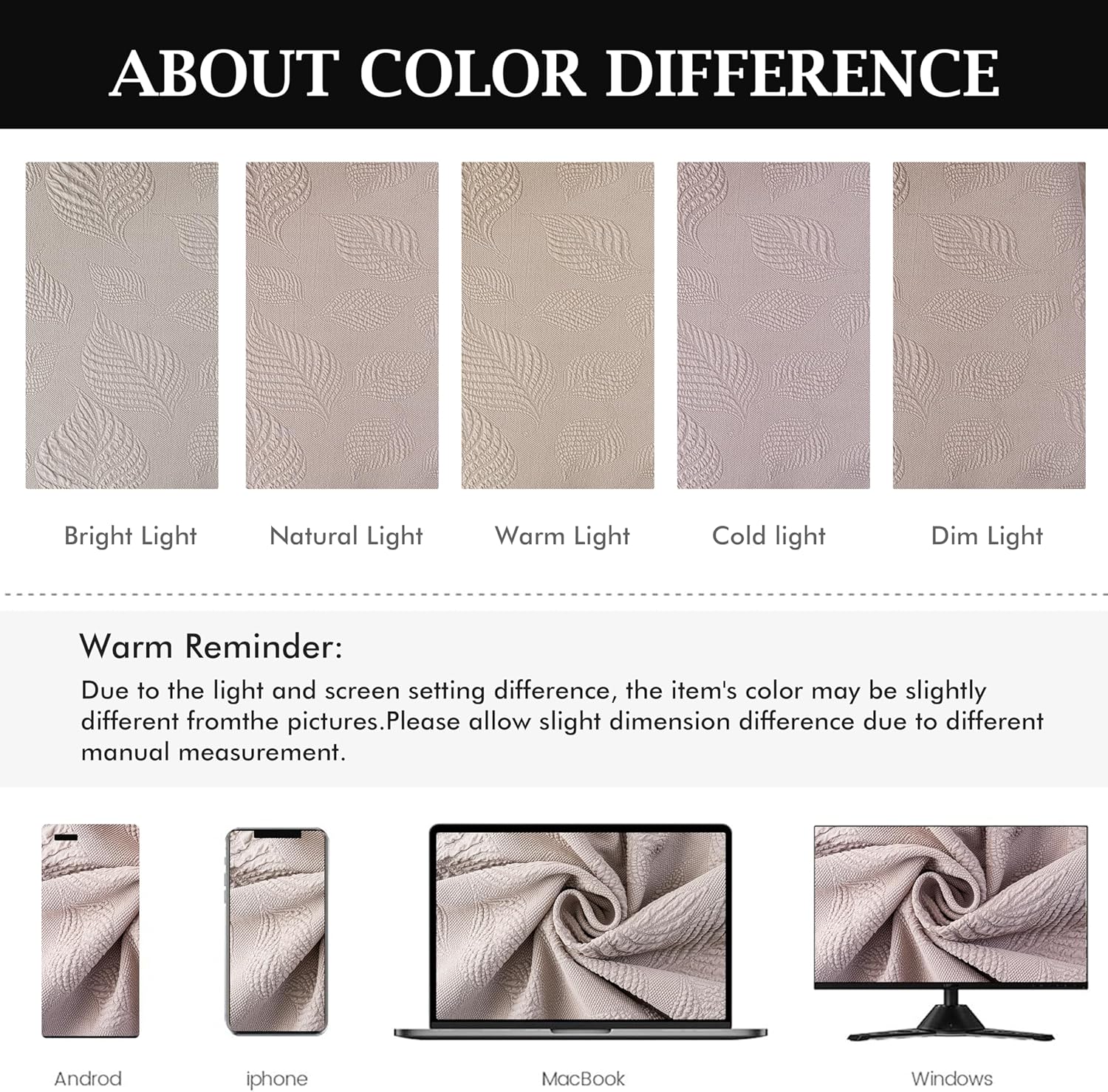 Genina Waterproof Dining Chair Covers Set of 6,Stretch Dining Room Chair Slipcovers with Leaf Jacquard,Removable Kitchen Chair Protector for Home,Restaurant,Banquet-Warm Grey