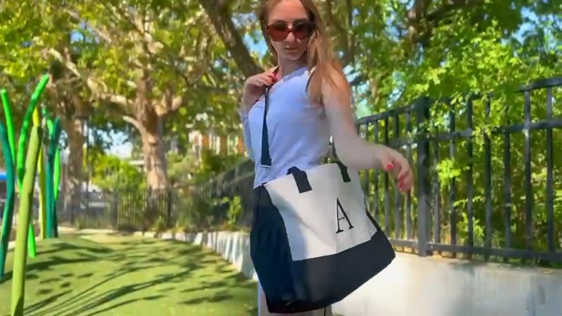 Bolsa Tote de Lona Monogramada para Mujer miniatura 7