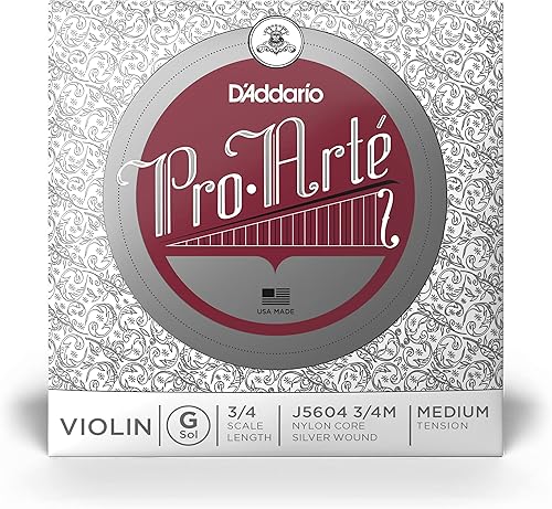 Miniatura 9 de D'Addario J56 44M Pro-Arte - Cuerdas de nailon para violín, tamaño mediano