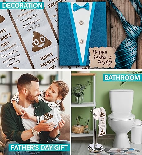 Miniatura 5 de Printed TP Happy Father's Day Thanks for Putting Up With My Printed - Divertida broma de regalo de broma, regalos lindos para papá, marido, novio,