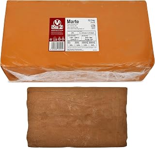 Marte Red High Fire Sculpture Clay, 27.6 lb (Cone 03-7) Natural Modeling Pottery Clay for Sculpting & Hand Building