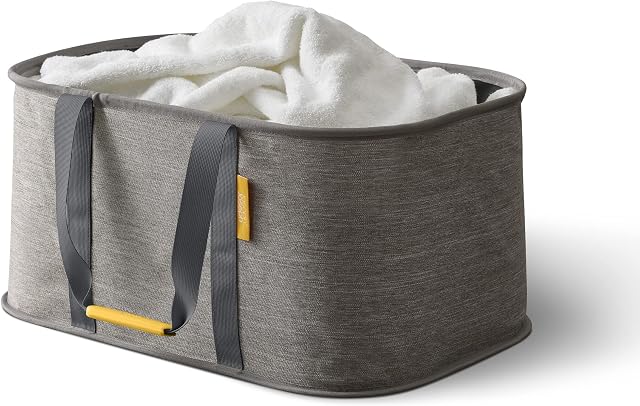 Joseph Joseph Hold-All - Collapsible 35L Washing Laundry Basket Bag, Durable Fabric, Moisture Resistant- Grey