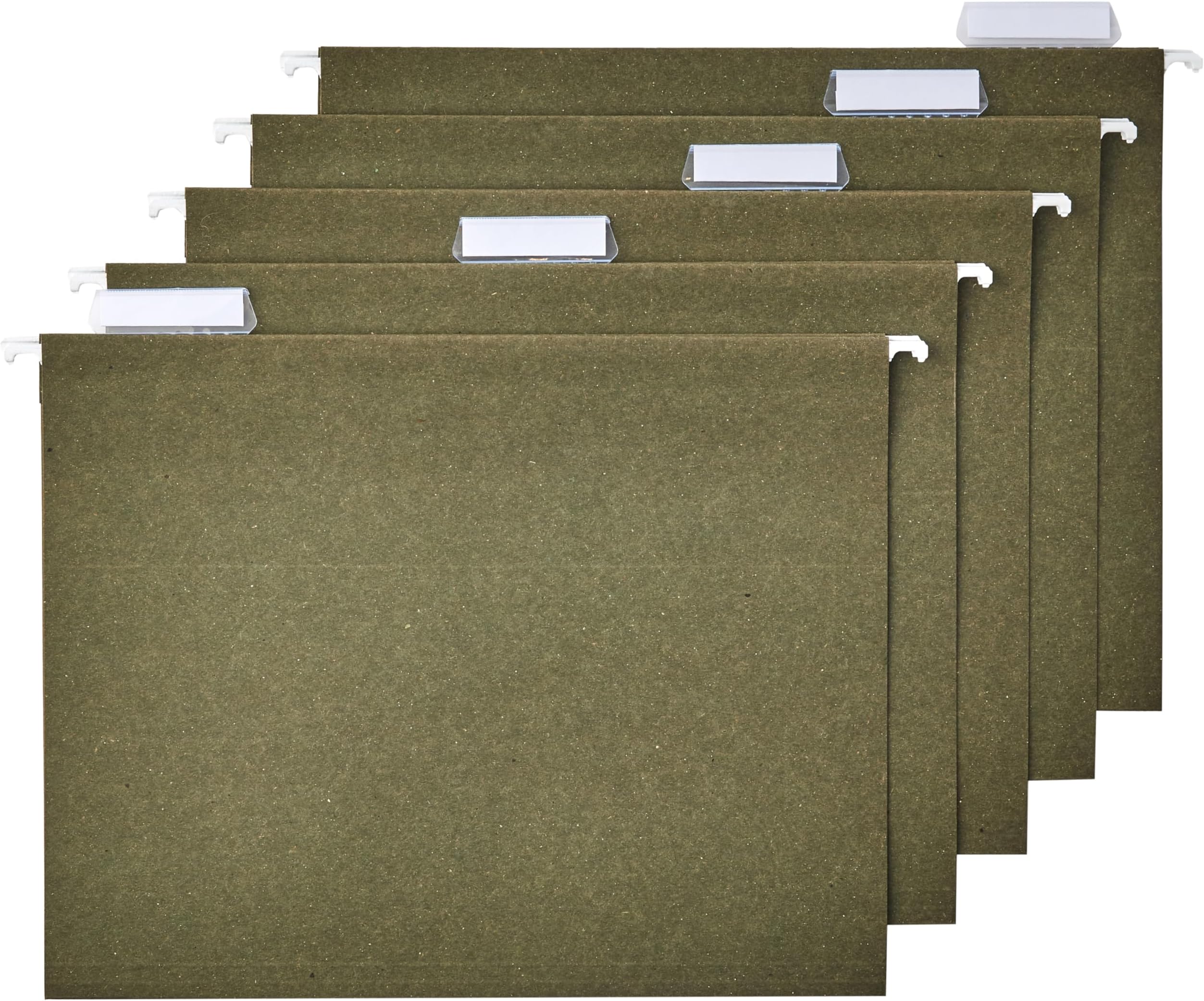 Hanging File Folders for Documents, Letter Size, 1/5-Cut Adjustable Tabs, Standard Green, 75 Count per Box