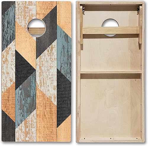 Miniatura 10 de Tailgating Pros Cornhole juego de cornhole de madera de 4 x 2 pies con estuche de transporte y juego de 8 bolsas de frijoles de maíz con bolsa