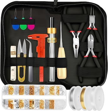 MONVICT Jewelry Making Supplies Kit - 24 + 845 Pcs Jewelry Making Tools for Repair, Crafting, Earring, Ring, and Beading