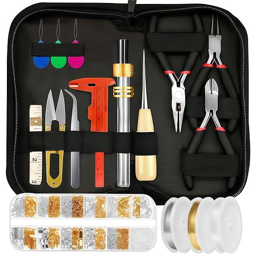 MONVICT Jewelry Making Supplies Kit - 24 + 845 Pcs Jewelry Making Tools for Repair, Crafting, Earring, Ring, and Beading