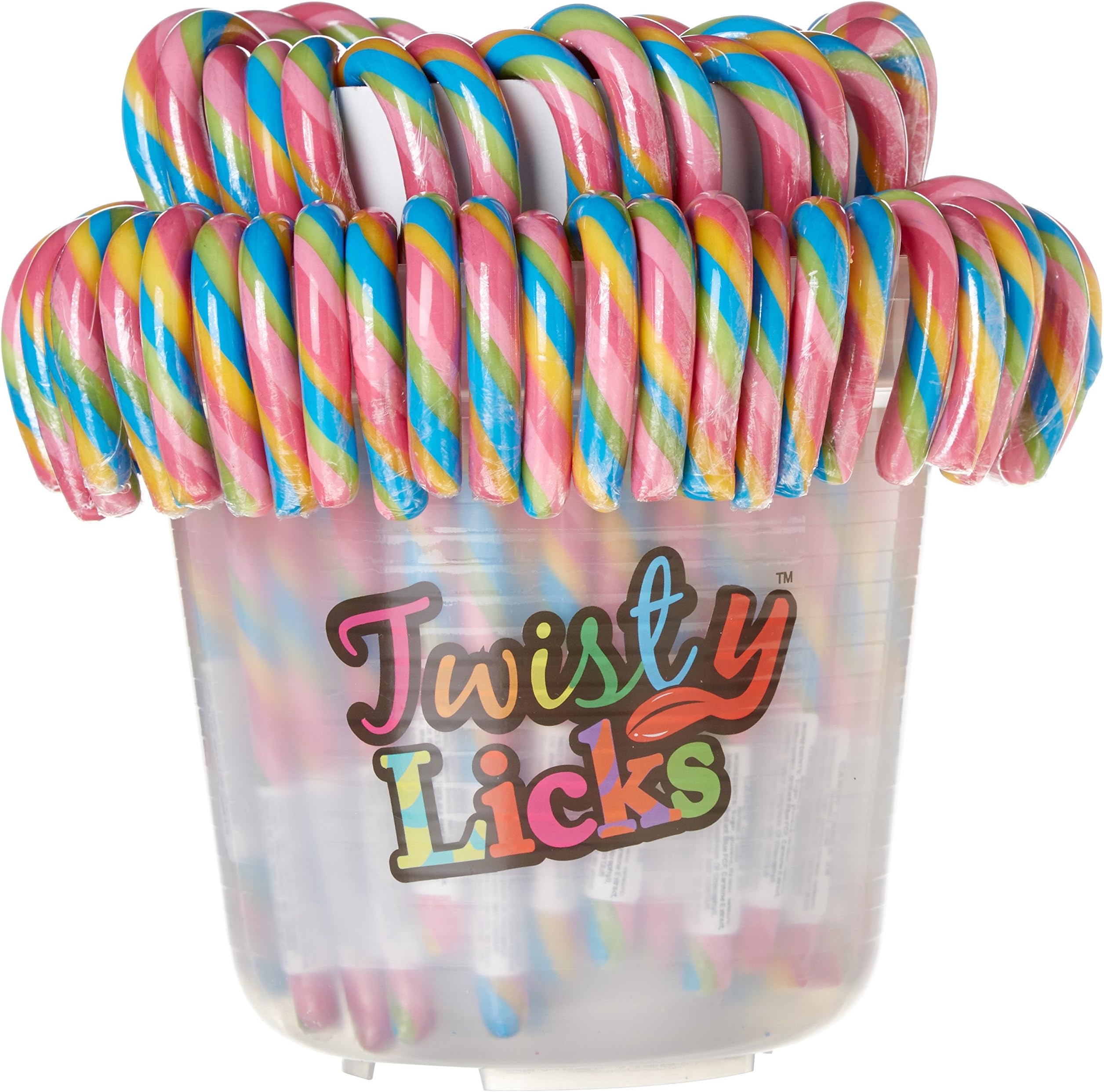 Twisty Licks Tub of Bubblegum Flavoured Candy Canes 28 g (Pack of 1, Total 96)