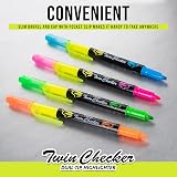 Pentel Twin Checker Dual-tip Highlighter, Chisel Tip, Yellow/Blue Ink, Pack of 12 (SLW8-GS) – view 4