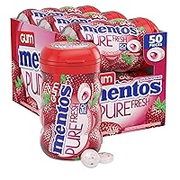 Vista 13 de Mentos Chicle Pure Fresh sin azúcar con xilitol, gaulteria, a granel, botella de 50 piezas (paquete de 6)