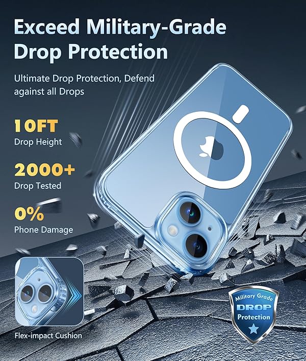 FNTCASE for iPhone 13 Case Clear: iPhone 14 Case Magnetic Phone Cases with Screen Protector Compatible with Magsafe Slim Military Grade Drop Protection Rugged Transparent Cover (A-Clear Magnetic) by FNTCASE - Image 5