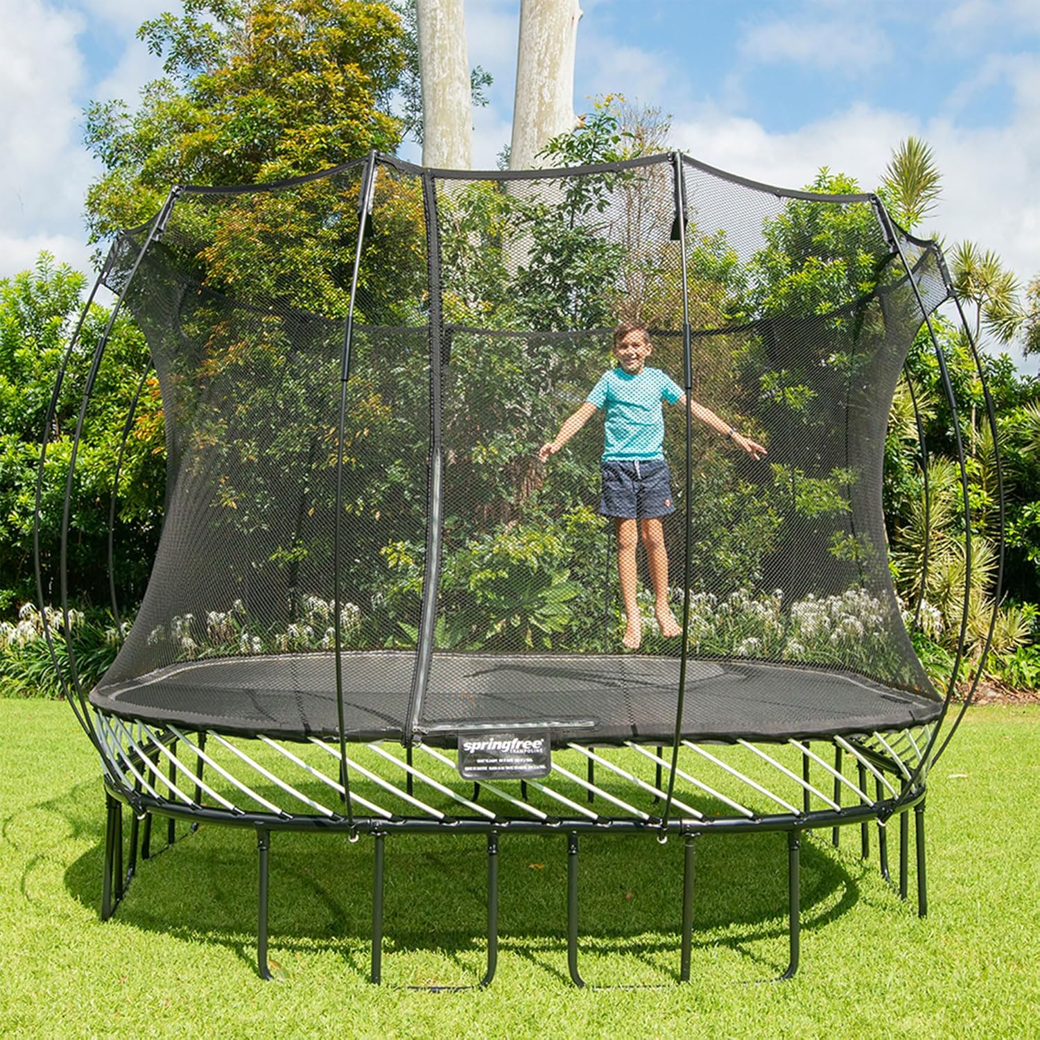Springfree Trampoline – Springless Fun with Goal Hoop and Ladder Attachment Accessories